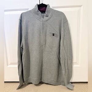 Ted Baker Men's Light Gray Zip-Up Sweater